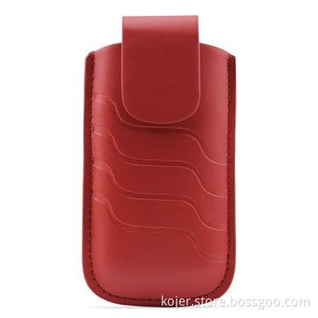 Leather Case for Apple's iPhone 4, with Retractable Pull-tab on the Back and Magnetic Flap Closure